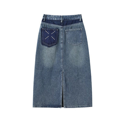 Summer New Arrival Small Men Mid-length light blue New Arrival Skirt Women Wear High Waist Slimming A- line Denim Skirt