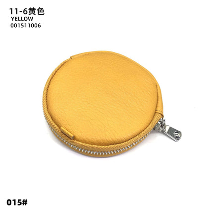 Mini Round Genuine Leather Small Coin Purse Bag Mother's Cowhide Women's Small Children's Zipper Key Coin Earphone Bag