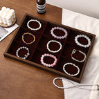 Walnut interior burgundy 9-grid plate