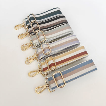Thickened Color Stripe Wide Shoulder Strap Adjustable Shoulder Crossbody Bag Strap Small Fresh Women's Bag Extended Belt Wholesale Belt