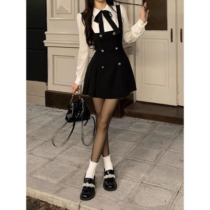 2024 new long sleeve dress women early autumn small fake two sweet hot girl dress