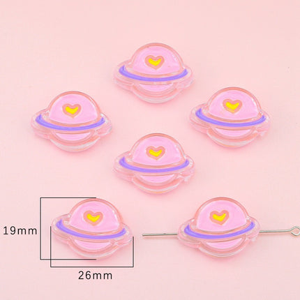 Acrylic love five-pointed star drop oil cartoon accessories DIY bracelet material homemade mobile phone case key chain hanging chain