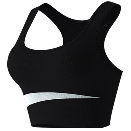 Contrast Color Beautiful Back Sports Bra for Women Without Rims Shock-Proof Vest Push-Up Fitness Running Yoga Quick-Drying Sports Bra