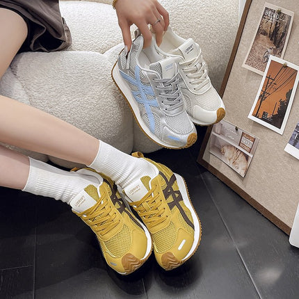 Retro Versatile Mesh Breathable German Training Shoes for Women Summer New Color Matching Casual Sports Shoes Heightening Dad Shoes