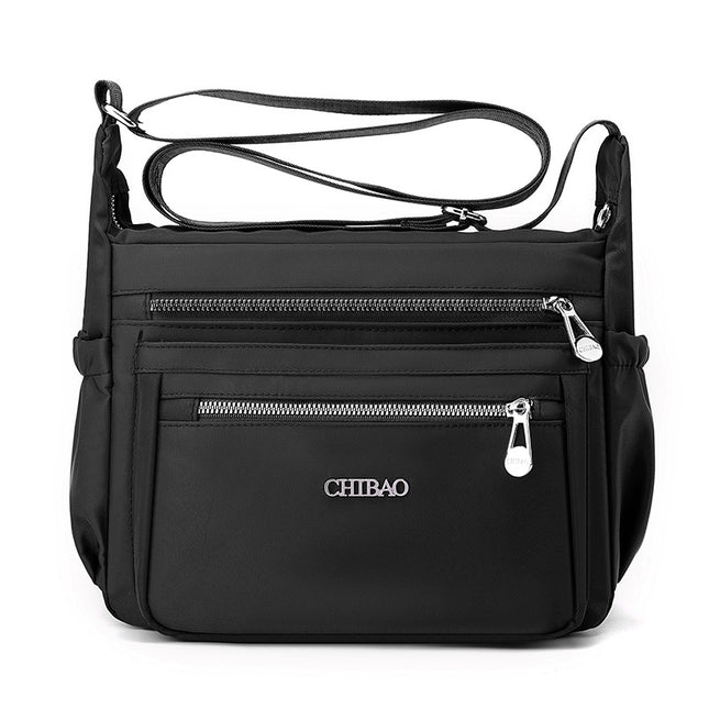 Casual Shopping Bag All-match Travel Crossbody Bag Simple Women Shoulder Bag Lightweight Water-repellent Nylon Cloth Bag