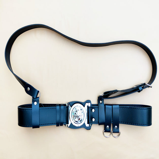 Security Guard Belt, Armed Cross-Body Duty Belt, Security Workwear Accessories, Leather Belt, Wide Belt for Men