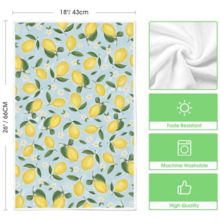 Factory direct lemon microfiber kitchen towel absorbent to oil dishwashing towel household desktop cloth wholesale