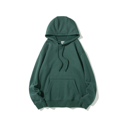 400g Heavyweight Fleece-Lined Autumn and Winter Hooded Sweatshirt, Multi-Color, Solid Color, Simple and Thick, Suitable for Layering, Unisex Sports Hoodie