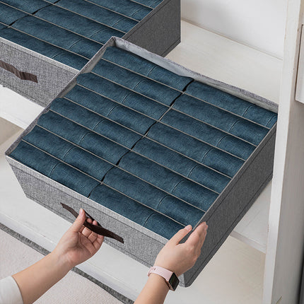 Cross-border Pants Storage Artifact Household Clothes Storage Box Wardrobe Clothes Double Row Layered Tiling Box Jeans
