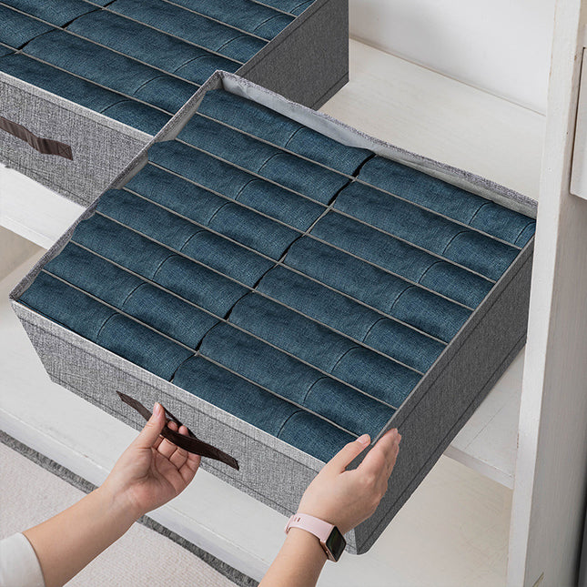 Cross-border Pants Storage Artifact Household Clothes Storage Box Wardrobe Clothes Double Row Layered Tiling Box Jeans