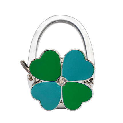 Spot Four-Leaf Clover Hanging Foldableing Portable Bag Hook Clover Pure Color Table Bag Hanging Device Handbag Bag Hook