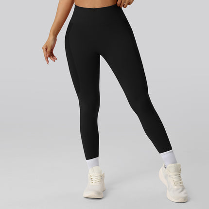 Butt-Lifting Seamless Fitness Pants Jacquard Tight Leggings Women's Cycling Running Sports Pants High-Waisted Tummy Control Yoga Pants Hip-Lifting