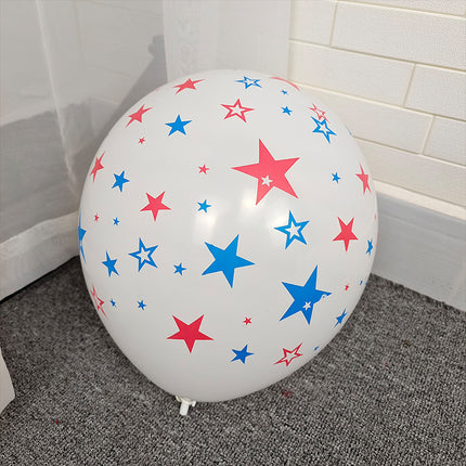 Cross-border wholesale 12 inch five-pointed star printed balloon latex decoration independence day party atmosphere balloon