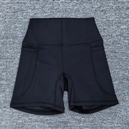 Summer Quick Drying Naked Sports Shorts High Waist Tight Yoga Pants Pocket Running Fitness Shorts 125
