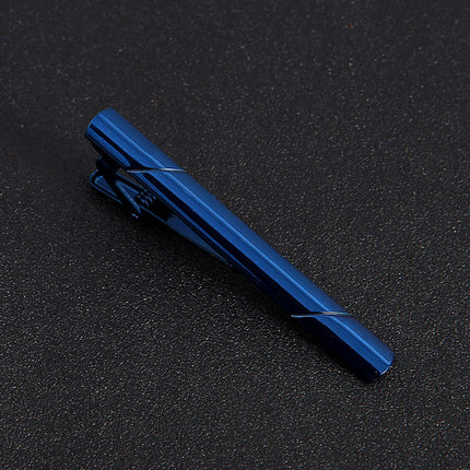Tie Clip Men's Tie Clip Business Classic Simple Slash Silver Gold Black Navy Blue High Quality Pure Copper