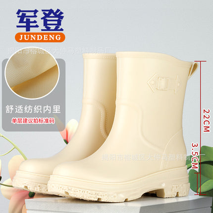 Rain Boots for Women, Adult Fashion, Versatile Short-Tube Water Shoes, Thickeneded Wear-Resistant Overshoes, Kitchen Work Non-Slip Waterproof Boots, Rain Boots