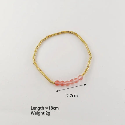 Ins Hand-Woven Natural Freshwater Pearl Bracelet Baroque Pearl Beaded Ring Set Color-Preserving Jewelry for Women