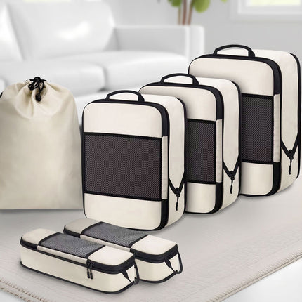 Compression Travel Bag Six-Piece Suit Suitcase Classification Storage Compression Bag Clothing Organizer Bag Portable Portable Storage