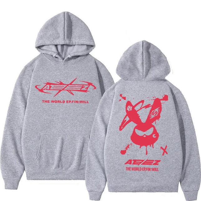Ateez the World Ep Fin Will Album Tour Print Hoodie Men Wome