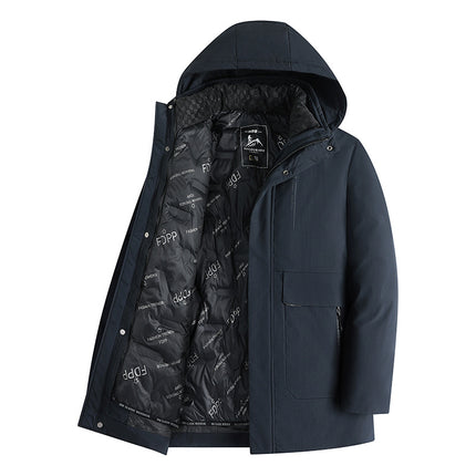 Men's Removable Padded Inner Lining Warm Cotton Jacket Winter Men's Clothing Middle-Aged Business Casual Cotton Coat Thickened