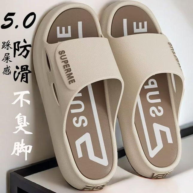 Popular Style Slip-on Feeling 2025 New Style Slippers Men's Outfit Fashionable Household Indoor Wear-resistant Thick-soled Office Shoes