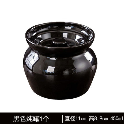Ceramic Stew Pot for Stew in Water Household Bird's Nest Special Steaming Pot with Lid for One Person Soup Stew Pot Bowl Tucker Small Soup Pot