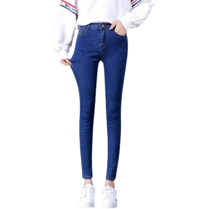 Blue Jeans Women's Tight High Waist Slimming Pencil Pants Spring and Autumn 2024 New Korean Stretch Leg Pencil Pants