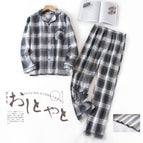Male—green striped gray and white check / M