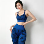 Blue camouflage (tights + bra) / S