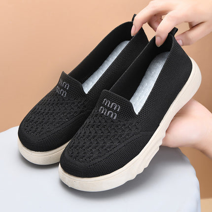 Old Beijing Cloth Shoes Women's Spring New Comfortable Breathable Flat Non-slip Slip-on Shoes Sports and Stepping Casual Shoes