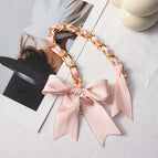 Bow short style + mobile phone transparent clip / Pink