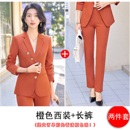 Orange Suit Jacket Women's High-end Fashionable Business Wear Elegant Goddess Fan Dress Western Style Fashionable Small Suit suit