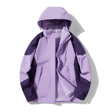 1818 Three-In-One Mink Velvet Outdoor Mountaineering Jacket for Couples, Removable, Thickened, Warm and Windproof Two-Piece Set