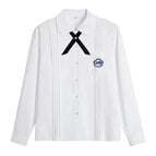 Girls with mid-length sleeve shirt + black bow tie / XS