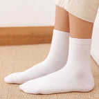 052 men's middle tube white / Naked socks