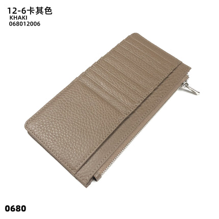 Women's Genuine Leather Fashion Long Zipper Mobile Phone Wallet High-grade Cowhide Men's Large Capacity Card Bag Two-in-One in stock