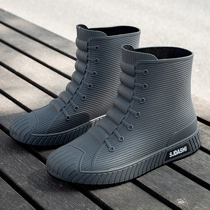 New Rain Boots for Men and Women, Waterproof Shoes, Short-Tube Adult Fashion Student Korean Style Mid-Tube Non-Slip Water Boots, Trendy and Versatile