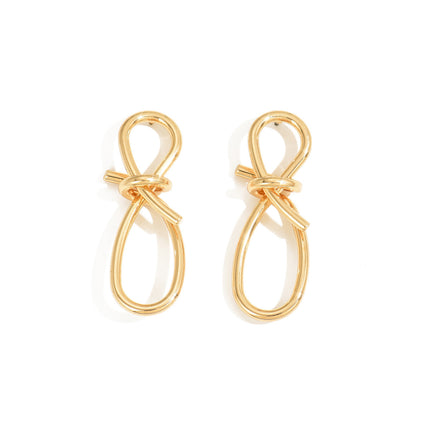 European and American alloy cross-border simple Hong Kong style 8-character twisted winding long ear buckle creative personality butterfly knot earrings