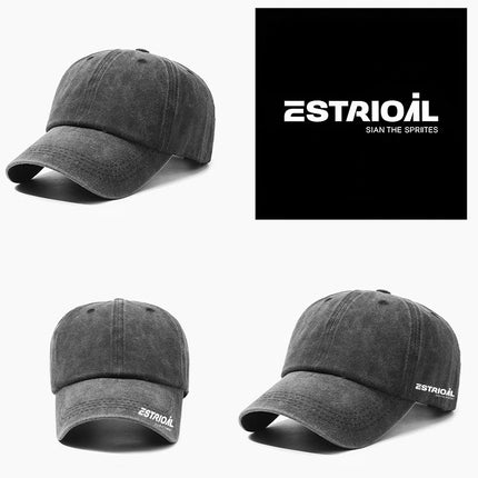 Cross-Border Baseball Cap Pure Cotton Washed Retro Distressed Solid Color Light Plate Hat Men's Plus Picture Plus Word Soft Top Peaked Cap