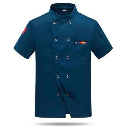 Chef Work Clothes Short-Sleeved Wholesale Men's Kitchen Hotel Catering Foreign Trade Restaurant Printable Embroidered Chef Uniform Long-Sleeved Suit