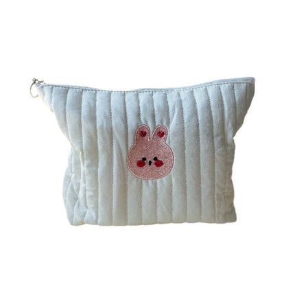 Ins Korean-style Handbag Quilted Embroidered Cosmetic Bag Multi-functional Diaper Bear Storage Bag Mummy Bag