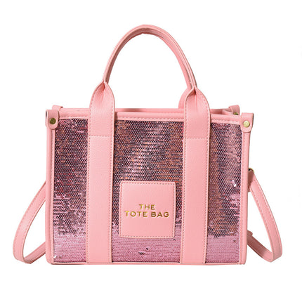 Cross-Border 2025 New Bags Korean Style Fashionable Simple Sequin Bags Tote Bag Shoulder Crossbody Handbag
