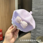 Bow beret-purple / 3-48 months