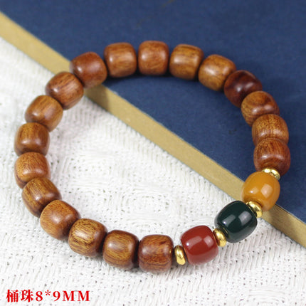 Multi-treasure beads bracelet luminous bamboo bead bracelet women's literary and artistic small fresh jewelry ebony sandalwood green sandalwood rosewood
