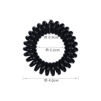 Outer Diameter 4cm Black Phone Cord Hair Tie Korean Hair Tie Hair Rope Transparent White Rubber Band Wire Coil Headwear