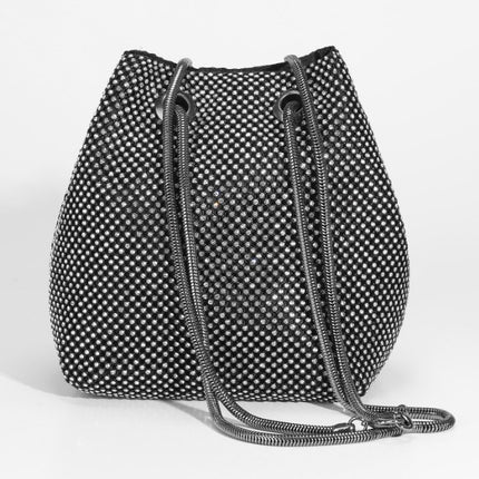 Cross-Border New Fashion Bucket Bag Banquet Dress Evening Bag Rhinestone Women's Trendy Diamond-Encrusted Handbag Evening Wear