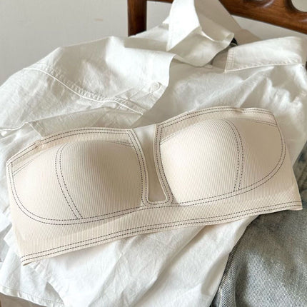 Non-slip strapless air integrated cup underwear live hair generation seamless fishbone line tube bra foreign trade cross-border
