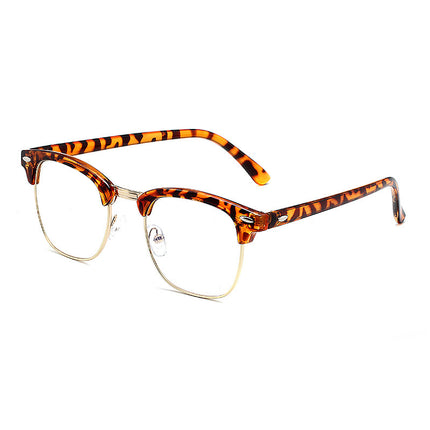 Classic sunglasses retro rice nail half frame sunglasses fashion color film reflective glasses cross-border manufacturers wholesale