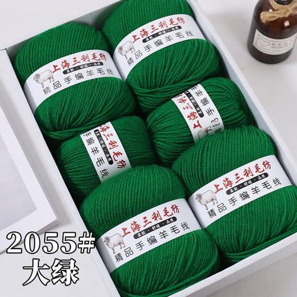 Shanghai Sanli 290 medium thick wool diy hand-knitted wool sweater cardigan scarf wool wholesale