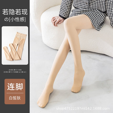 Double Layer Light Leg Artifact Water Light Socks Women's Autumn and Winter fleece-lined Thickened plus size Leggings Naked Warm Pantyhose